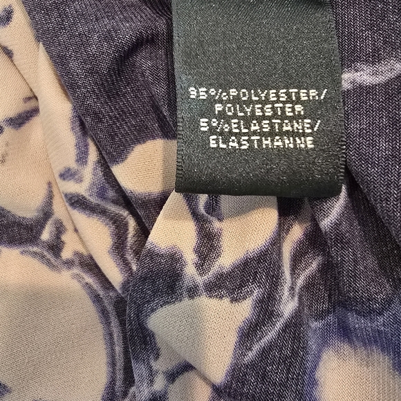 LAUREN RALPH LAUREN Faux Wrap Sheath Dress Women's Size 14W Blue White Floral - Picture 9 of 10